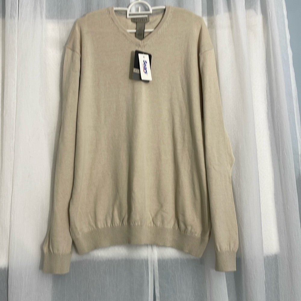 Retreat mens 100% cotton sweater v neck size large or 44